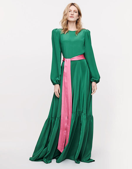 Blue Lace Long Sleeve Dress